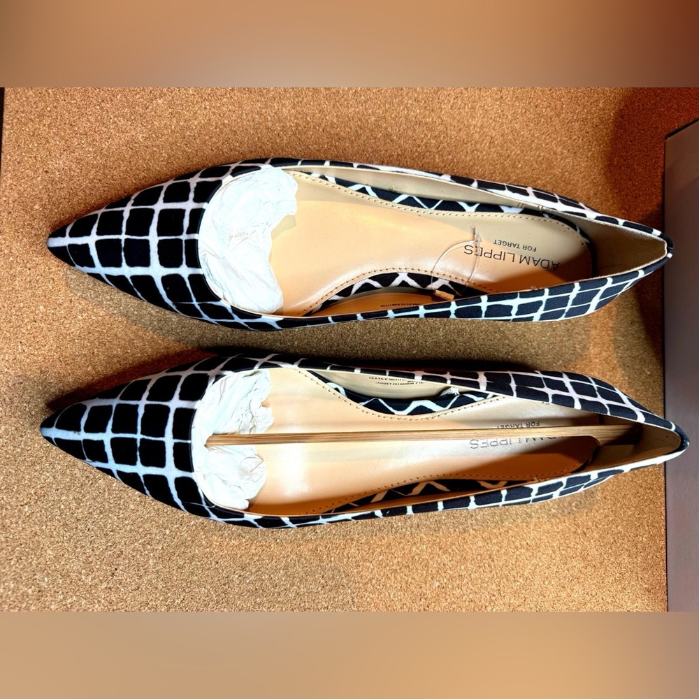 Adam Lippes for Target Black White Grid Print Flats – Size 8.5 – Limited Edition - Picture 3 of 8